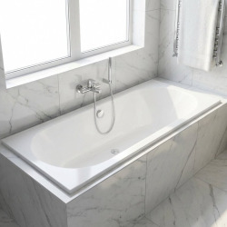 Aurum 170x80 cm baignoire rectangulaire en acrylique, gauche et droite, avec pieds + vidage + siphon, blanc (SATVINF170-SET)