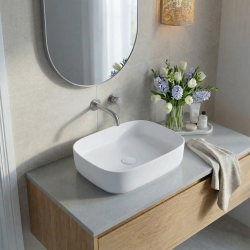 PixL 49,5 x 37 x 13,5 cm vasque à poser Infinitio, sans trop-plein, gris (CEPX4937GRM)