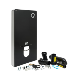 Glass pack WC bâti-support avec plaque de commande + WC suspendu Ceramia sans bride avec abattant SoftClose (STGLWCE14WT01-FR)