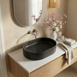 PixL 50 x 37 x 13,5 cm vasque à poser Infinitio, sans trop-plein, noir (CEPX5037BKM)