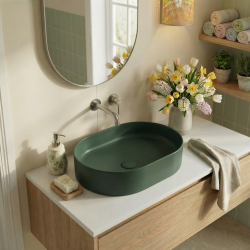PixL 50 x 37 x 13,5 cm vasque à poser Infinitio, sans trop-plein, vert (CEPX5037GEM)