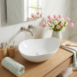 PixL 50,5 x 38 x 18 cm vasque à poser Infinitio, sans trop-plein, blanc (CEPX5038)