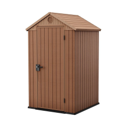 Darwin 123.8x117x205 cm abri de jardin en résine, marron (K257008K550KK)