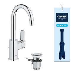 Dice mitigeur lavabo à levier tactile, taille L +  Vasque à poser Swiss Aqua Technologies 60x40x12,5 cm (BA2-G1018710000-01)