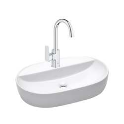 Dice mitigeur lavabo à levier tactile, taille L +  Vasque à poser Swiss Aqua Technologies 60x40x12,5 cm (BA2-G1018710000-01)