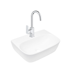 Dice mitigeur lavabo à levier tactile, taille L + Brevis lavabo suspendu 43x30x13cm (BA2-G1018710000-02)