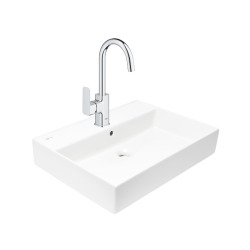 Dice mitigeur lavabo 1/2" à levier tactile, taille L + Lavabo Swiss Aqua Technologies 60,5x46,5 cm (BA2-G1018710000-04)