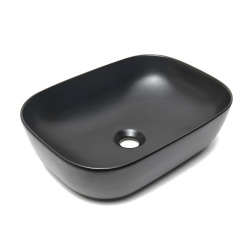 Vasque à poser 45,5 x 32,5 cm - noir mat - sans trop-plein - Infinitio SAT