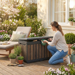 Kentwood 82,3 x 45,7 x 57,7 coffre de rangement 190 L, marron noisette (263970)