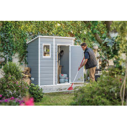 Manor 6 x 4 abri de jardin 183,5 x 111 x 200,5 cm, Gris/blanc (230394)