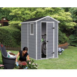 Manor 4 x 6 abri de jardin, 130 x 192 x 198 cm, Gris/blanc (230447)