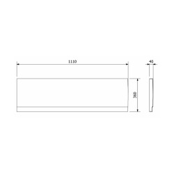 Deep Plain 110x36 cm tablier de baignoire avant, gauche, blanc (83648)