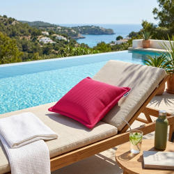 Coussin piscine flottant 65x65 cm rose – billes incluses (à remplir) – intérieur / extérieur (CF6565-3-SET)