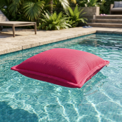 Soo Santaï Coussin piscine flottant 65 × 65 × 25 cm intérieur / extérieur SANS billes de polystyrène – Rose (CF6565-3)