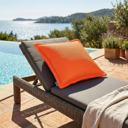 Soo Santaï Coussin piscine flottant 65 × 65 × 25 cm intérieur / extérieur SANS billes de polystyrène – Orange (CF6565-6)