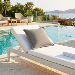 Soo Santaï Coussin piscine flottant 45 × 45 × 25 cm intérieur / extérieur SANS billes de polystyrène – Gris (SCF4545-1)