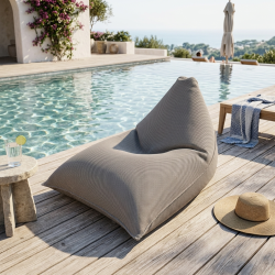 Soo Santaï Pouf piscine XL flottant 140x120x90 cm extérieur piscine terrasse jardin SANS billes gris (LBF140120-1)