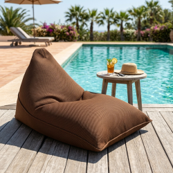 Soo Santaï Pouf piscine XL flottant 140x120x90 cm extérieur piscine terrasse jardin SANS billes brun (LBF140120-5)