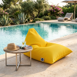 Soo Santaï Pouf piscine XL flottant 140x120x90 cm extérieur piscine terrasse jardin SANS billes jaune (LBF140120-8)