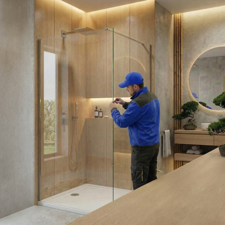 Installation d&rsquo;une paroi de douche seule
