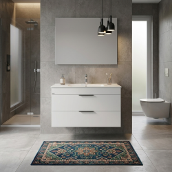 CUBE - Vanity Unit Meuble 2 tiroirs + Lavabo (H4536521763001)