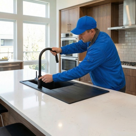 Installation d'un Kit de cuisine : &eacute;vier + mitigeur