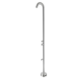 Douche extérieure en acier inoxydable 316 L, eau chaude et froide, acier brossé (TS1002)