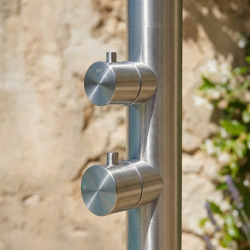 Douche extérieure jardin piscine, 2 modes d’installation eau chaude/froide ou tuyau, douchette pieds, inox 316L (TS1002)