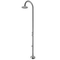Douche extérieure en acier inoxydable 316 L, eau chaude et froide, acier brossé (TS1007)