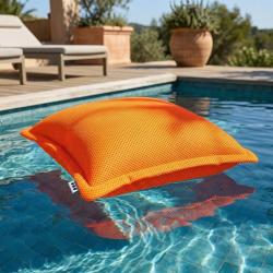 Soo Santaï Coussin piscine flottant 45x45 cm brun – billes incluses (à remplir) – intérieur / extérieur (SCF4545-5-SET)