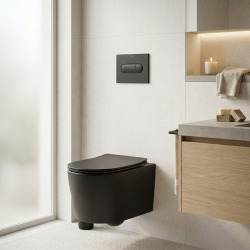 Pack WC bâti-support + WC suspendu sans bride Swiss Aqua Technologies avec abattant SoftClose + plaque (ROSTBRBMR01-FR)