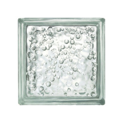 Luxfera brique de verre 19x19x8 cm, transparent bullé brillant (1908P)