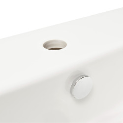 Integra 55x45x19 cm lavabo suspendu en céramique, trou pour robinetterie au milieu, avec trop-plein, blanc (7049-003-0001)