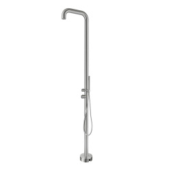 Douche extérieure en acier inoxydable 316 L, eau chaude et froide, douchette à main, acier brossé (TS1013)