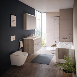 Pack WC Bâti-support V-Fix Core + WC sans bride Integra, fixations invisibles + Plaque, Blanc Brillant (V-FixIntegraRimless-1)