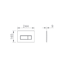Root Square Plaque de déclenchement double touche, Blanc brillant (740-2300)