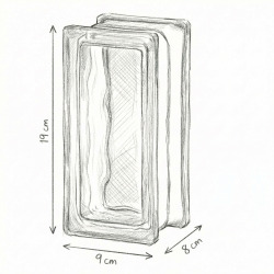 Luxfera brique de verre 9x19x8 cm, transparent brillant (1909W)