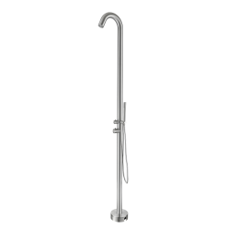 Douche extérieure inox 316L, eau chaude/froide, compatible tuyau d’arrosage, douchette à main (TS1001)