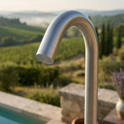 Douche extérieure inox 316L, eau chaude/froide, compatible tuyau d’arrosage, douchette à main (TS1001)