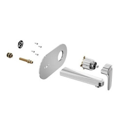 Root Round mitigeur de lavabo à encastrer, acier inoxydable, vendu sans corps d'encastrement, chrome (A42721EXP)