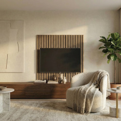 Panneau mural acoustique 60x120 cm en MDF sur feutre polyester, décor chêne naturel, 0,72 m2 (SATAKUPANNON612)