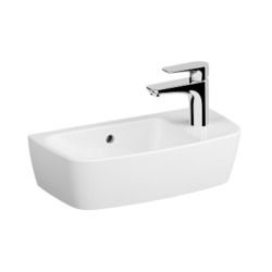 Shift lavabo en céramique à poser sur plan, trou pour la robinetterie à droite, blanc (7070-003-0921)