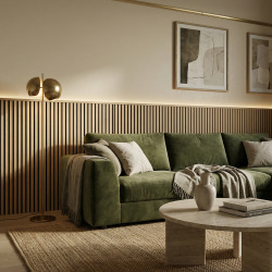 Panneau mural acoustique 60x120 cm en MDF sur feutre polyester, décor chêne clair, 0,72 m2 (SATAKUPANLOT612)