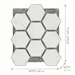 Panneau acoustique mural d'intérieur 62x76 cm en MDF sur feutre polyester, décor chêne clair, 0,47 m2 (SATAKUPANLOTHEX)