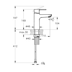 Flow Soft mitigeur de lavabo à levier, sans vidage, chrome (A43013)