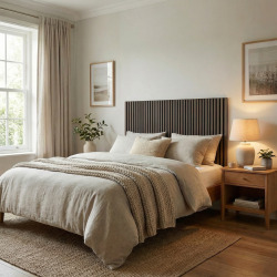 Panneau mural acoustique 60x120 cm en MDF sur feutre polyester, décor chêne clair, 0,72 m2 (SATAKUPANLOT612)