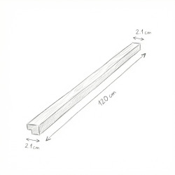 Barre d'extrémité MDF 120 cm pour panneaux acoustiques intérieurs SATAKUPANNON612, décor chêne naturel (SATAKUPANNONKL12)