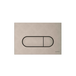 Root plaque de commande double touche en plastique, nickel brossé (740-2295)