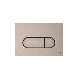 Root plaque de commande double touche en plastique, nickel brossé (740-2295)
