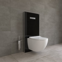 Vitrus bâti-support design pour WC suspendus, verre de sécurité, noir (870-5761-01)